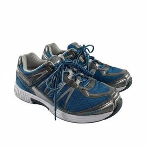 Orthofeet 674 Sprint Men's Blue Silver Athletic Walking Shoes Sneakers Size 10D